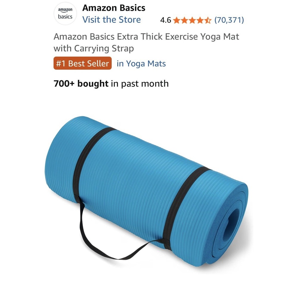 Brand New Extra Thick Yoga Mat- Amazon Basics, Blue